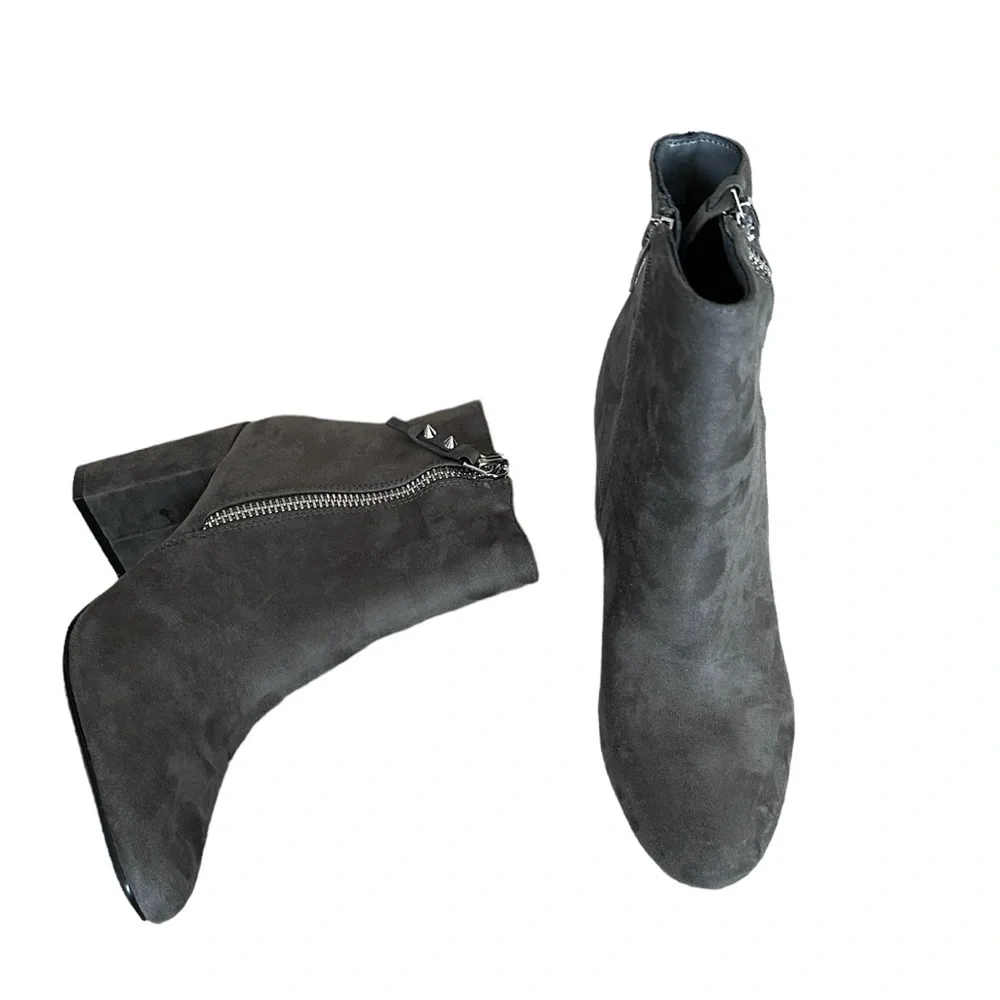 NEW NINE WEST ZIPPER BOOT SUEDE GREY
